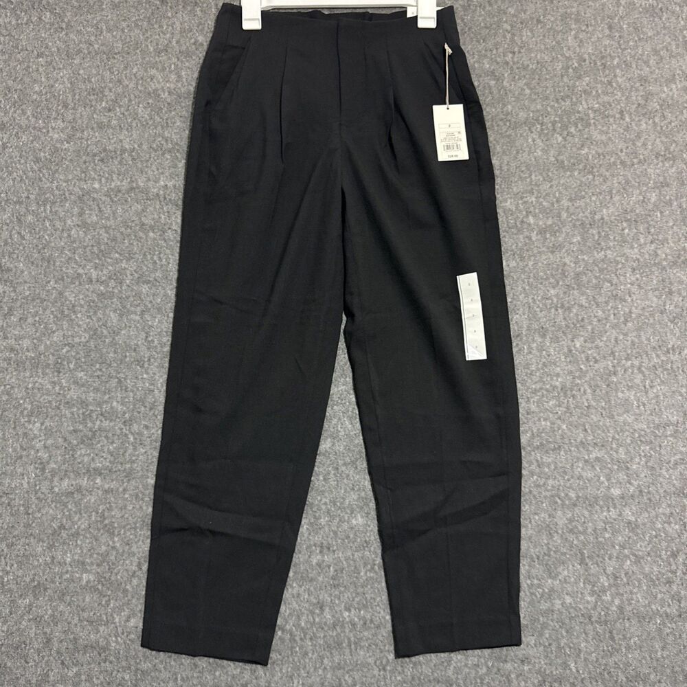 A New Day Women's Pants Tapered Leg High Rise Relaxed Black Size 2